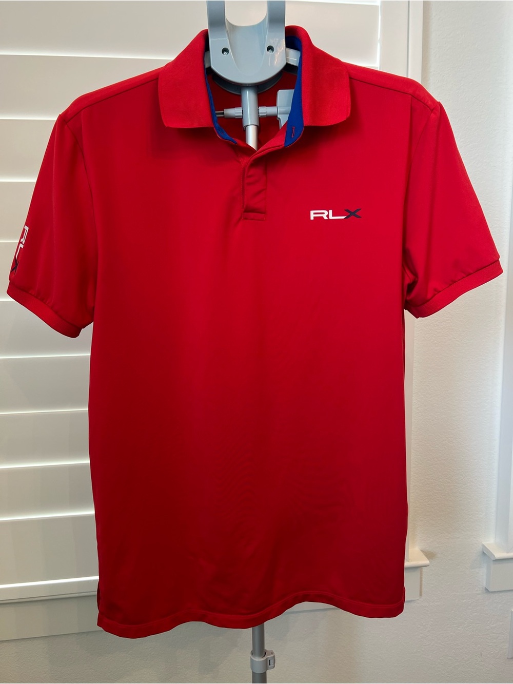 Ralph Lauren RLX Red Polo with Blue Trim